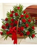 24 Red Roses basket Facing